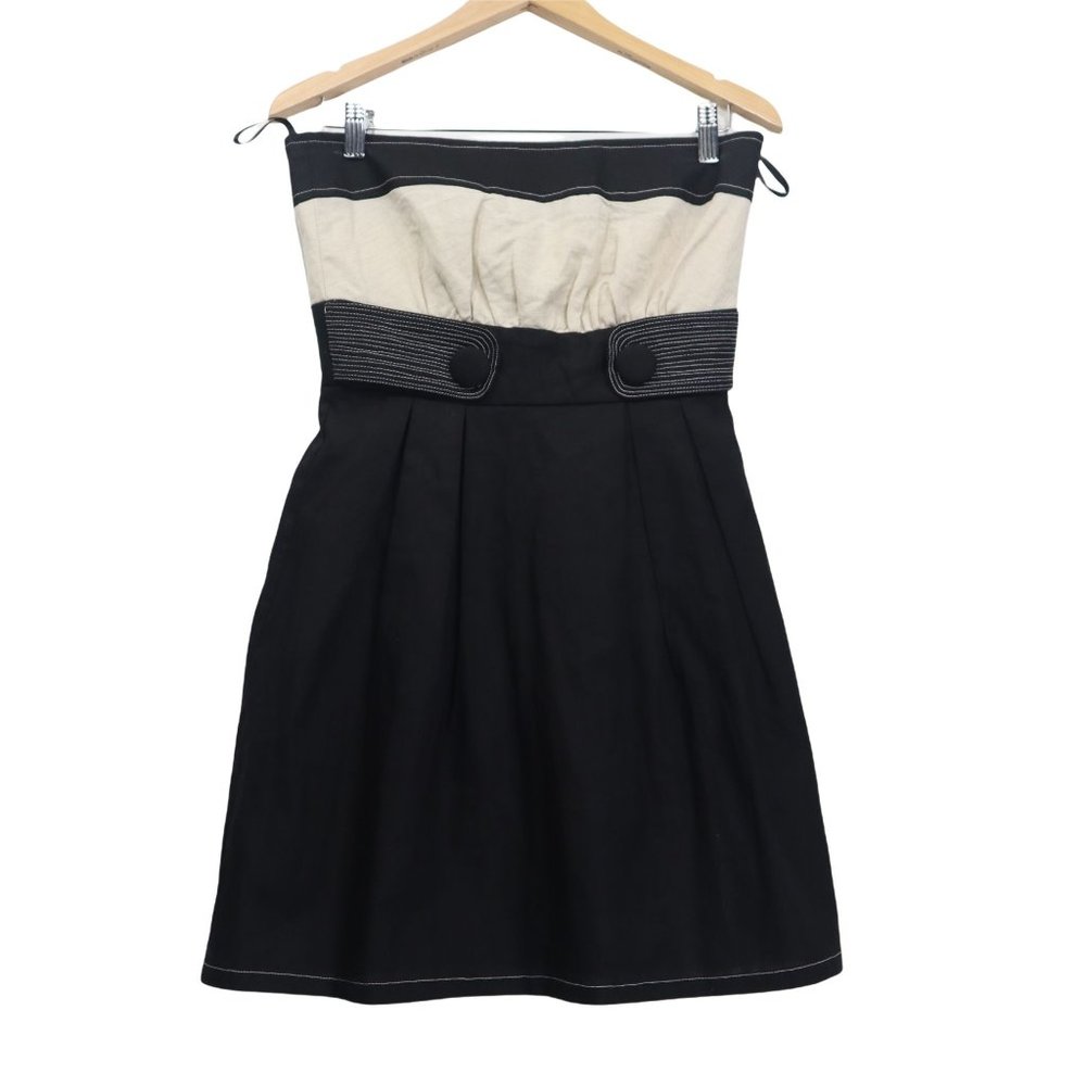 Charlotte Russe women Dress strapless Black /Tan Size M